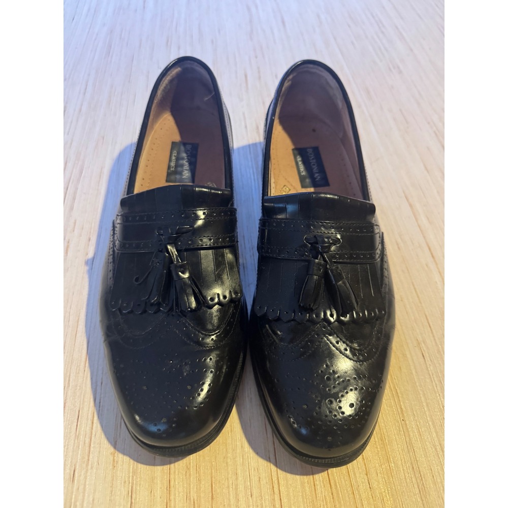 Bostonian‎ Classics Mens Black Leather Kiltie Tassel Wingtip Loafers 10M 28
